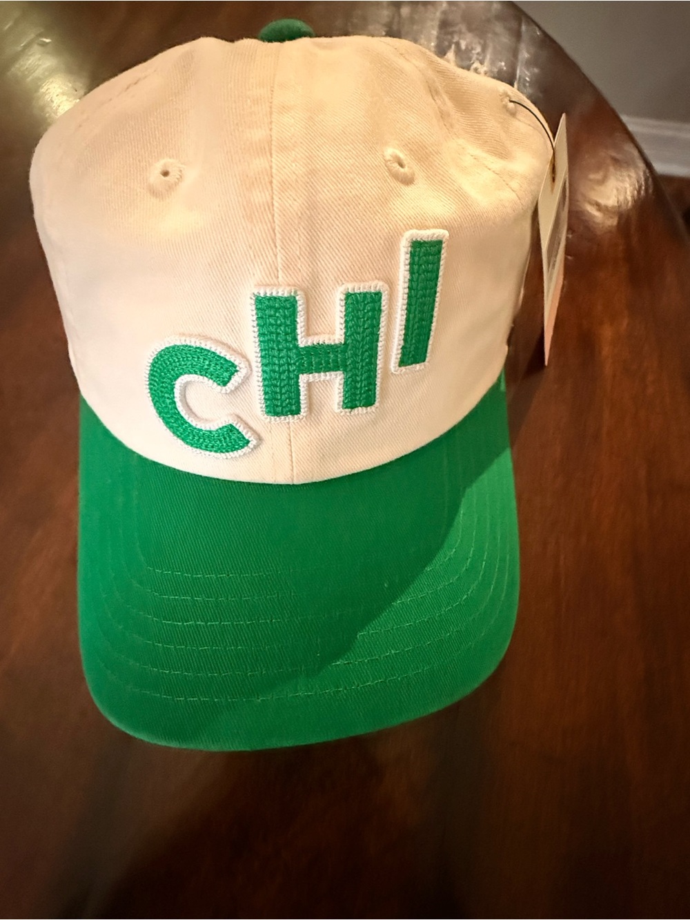 CHI Embroidered Two-Tone Green and Cream Cap